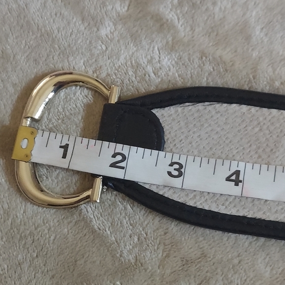 Chico's Leopard Print Calf Hair and Elastic Wide Belt LaegeGold Hardware Closure - Picture 8 of 12